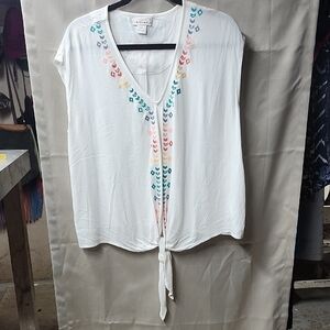 Ariat Womens Embroidered Sleeveless Blouse Size S